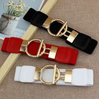 【LZ】 Fashion Dress Belts for Women Simple Waist Elastic Ladies Band Round Buckle Decoration Coat Sweater Party Belt Girdle Belt Gift