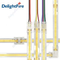 [HOT JJRQQZLXDEE 574] 2pin COB Connector 5มม. 8มม. 10มม. LED Strip Terminal Extension Wire ตัวเชื่อมต่อ LED คลิปคงที่สำหรับ2835 5050 SMD COB ไฟ LED