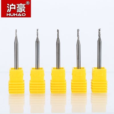 HUHAO 10pcs/lot Shank 3.175mm Router Bit Single Flute End Mill คาร์ไบด์เกลียว MDF PVC Milling Cutter ความยาว 3 ถึง 42 มม