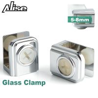 1pcs Glass Clamp Glass Brackets Zinc Alloy Chrome finish Glass Shelf Holder Support Brackets Glass Clips For 5-8mm Silver