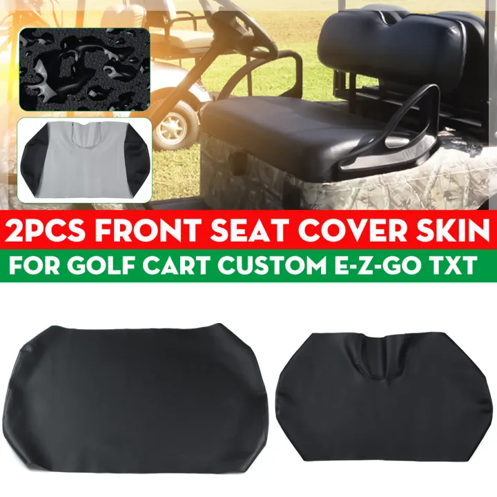 2pcs Black Front Seat Cover Pu Leather For Golf Cart Custom E Z Go Txt Lazada Ph - Waterproof Seat Covers For Golf Carts