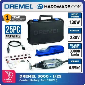 Dremel 3000 1/25 Rotary Tool, Flex Shaft with 25 Accessories