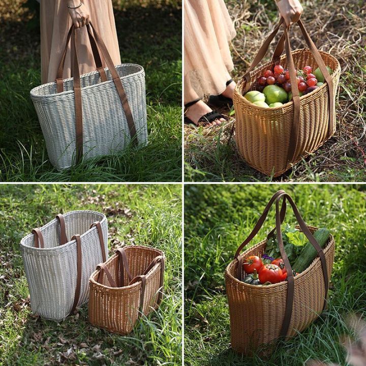 ready-stock-windsing-rattan-shopping-basket-with-handles-hand-storage-baskets-picnic-baskets-fruit-baskets