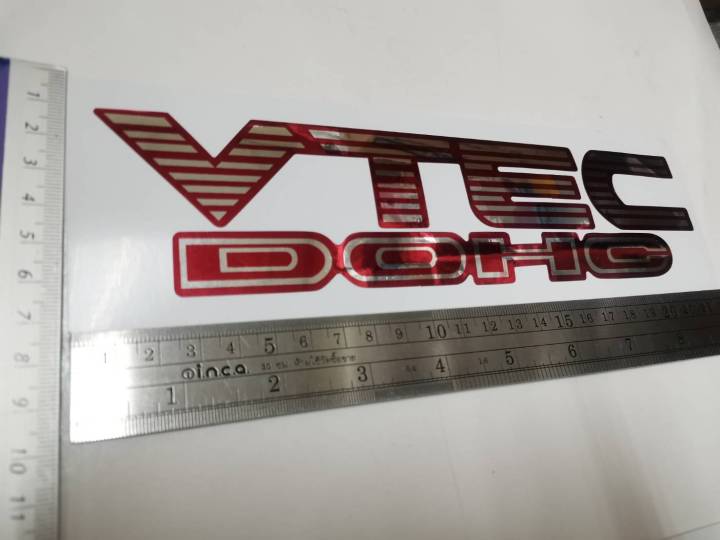 สติ๊กเกอร์ฟอยด์เงิน-vtec-dohc-ติดรถ-แต่งรถ-honda-ฮอนด้า-sticker-สวย-เงา-งานดี-หายาก