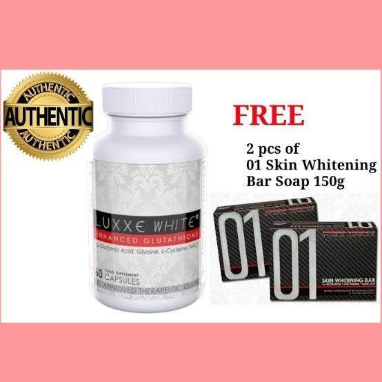 AUTHENTIC LUXXE WHITE GLUTATHIONE 775mg 60 CAPSULE WITH FREE 2 PCS