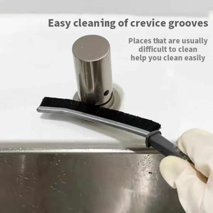 Hard-Bristled Crevice Cleaning Brush,Crevice Gap Cleaning Brush Tool, Hand-Held Groove Cleaning Brush for Window Rails, Bathroom, Kitchen (Color 