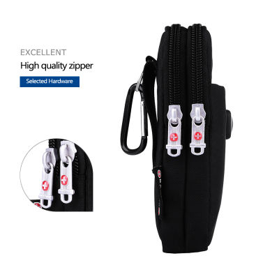PAUKAOT Fanny Pack Casual Bum Belt Bag Black Waist Packs Travel Cell Phone Pouch For Men Waterproof Zipper Purse Pockets