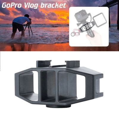 For Insta360 One RS R Vlogging Stand Bracket 2 Cold Shoe Mount 1/4 Screw for GoPro 10 9 8 DJI Osmo Action 2 Xiaomi YI Cameras