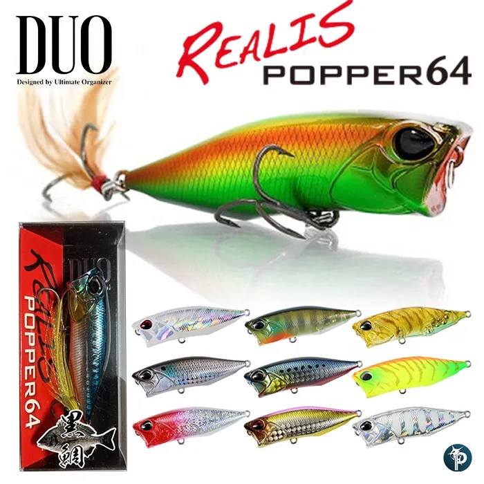 Leurres Flottants Duo Realis Popper 64 - Appât Surface - 64 Mm 9 G - Couleur AJA3055 - Pour Pêche Eau Douce