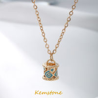 Kemstone สร้อยคอจี้ห้อยเอวชายขนาดเล็กทำจากเคลือบสีฟ้าทองทันสมัยของขวัญเครื่องประดับสำหรับผู้หญิง