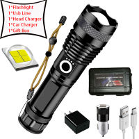 XHP70 Most Powerful Flashlight 5 Modes Usb Zoom LED Torch Rechargeable XHP50 Flash Light Use 18650 or 26650 Battery Best Camping