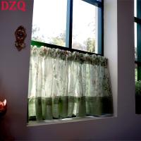 【YD】 Flowers Patchwork Short Curtains Korea Pastoral Tulle Floral Half for  A302