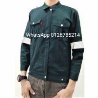 PPE Button Safety Jacket Workwear With Reflector Baju Kerja Keselamatan