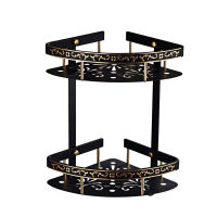 American Space Aluminum Black Gold Double And Single Bathroom Basket Shelf Antique Gold Bathroom Accessories Set