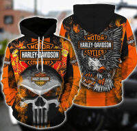 3D HOODIE-  2023 new design- Harley-Davidson Mens Pullover Sweatshirt, Bar &amp; Shield Hoodie, Gray 01