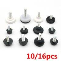 Metal Furniture Legs Adjustable Iron Feet Footing Electrical Instrument Foot Pad M6/M8 Thread Black White 10/16pcs