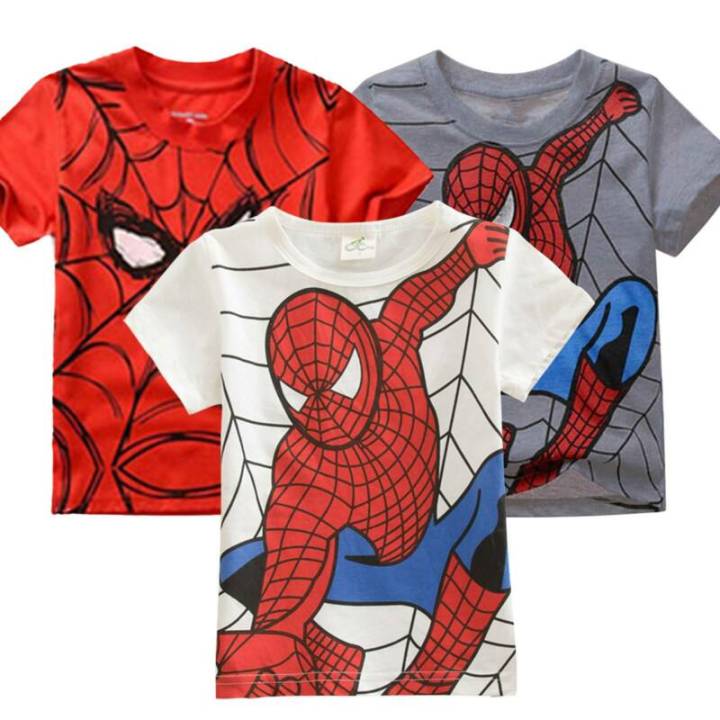 Boys T-Shirts Summer Tee for Kids Boy Spider Man Shirt Costume Short ...