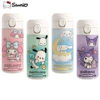 Sanrio นิเมชั่นอุปกรณ์ต่อพ่วงร้อน Hello Cinnamoroll Kuromi Melody ของฉัน Kawaii ความจุขนาดใหญ่ถ้วยน้ำสแตนเลส