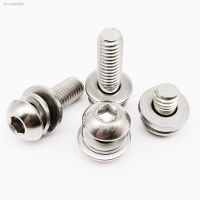 ◎ 1/50pcs M3 M4 M5 M6 M8 304 Stainless Steel Hexagon Hex Socket Button Head SEM Screw Flat With Washer Spring Gasket Assemble Bolt