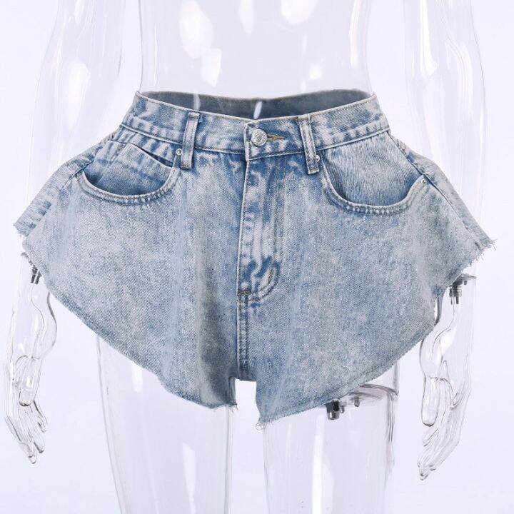 chicever-denim-shorts-for-female-high-waist-pockets-sexy-ruffles-wide-leg-short-womens-solid-trousers-2021-summer-clothes