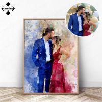 【hot】┇๑  Custom Artwork Canvas Painting Personalized Portrait Poster Abstract Wall Lovers Friend Anniversary