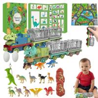 Dinosaur Book Calendar Advent Calendars Dino Toy Countdown Calendar Toys for Boys Girls Ages 3 Realistic Dinosaur Figurine Christmas Birthday Party Favors active