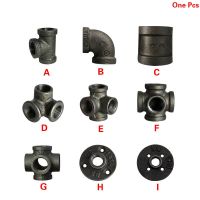 Antique Style Black self colour malleable iron pipe fittings connectors Black cast Iron threaded pipe 1/2 inch 3/4 inch 1 inch Pipe Fittings Accessori