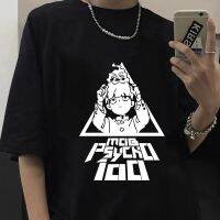 【Fashion】 Anime Mob Psycho 100 T Shirts Shigeo Kageyama Graphics Women Men Oversized T-shirt Manga Short Sleeve Tee Shirt แฟชั่นแขนสั้นผ้าฝ้าย