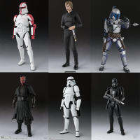 ทหาร StarWars สีดำ,ทหารดาร์ธมา UL สีขาวทหารสีแดงโคลน Skywalker Jango Fett SHF รุ่นแอคชั่นของเล่นสำหรับเด็กเล่นสะสม15ซม. 1ชิ้น