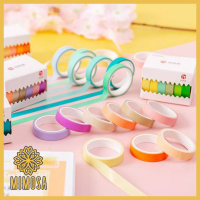 MIMOSA (เซ็ต 6 ม้วน) วาชิเทป ตกแต่งไดอารี่ Planner เทปกระดาษ เทปกาว เทปตกแต่ง เทปสีสดใส ยาว 3 เมตร หน้ากว้าง 0.9ซม.