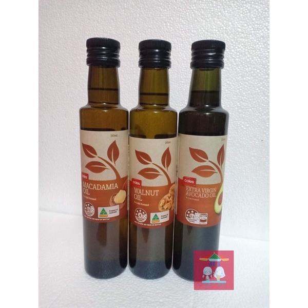 Coles Cold Pressed Walnut/Macadamia/Extra Virgin Avocado Oil 250ml