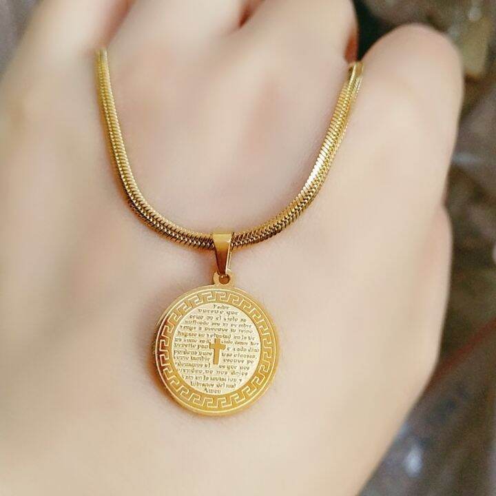 24k stainless steel gold necklace Lazada PH