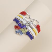 Infinity Love Hope Autism Bracelet Rhinestone Puzzle Piece Charm Women Wrap Bracelets &amp; Bangles For Autism Awareness Charms and Charm Bracelet