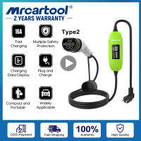 MRCARTOOL S300 เครื่องชาร์จ EV Charger 220V 3.5KW 16A การชาร์จแบบเร็ว HD แสดงข้อมูลการชาร์จ Type 2 เครื่องชาร์จ EV สำหรับรถยนต์ไฮบริดที่ใช้น้ำมันเบนซินและไฟฟ้า