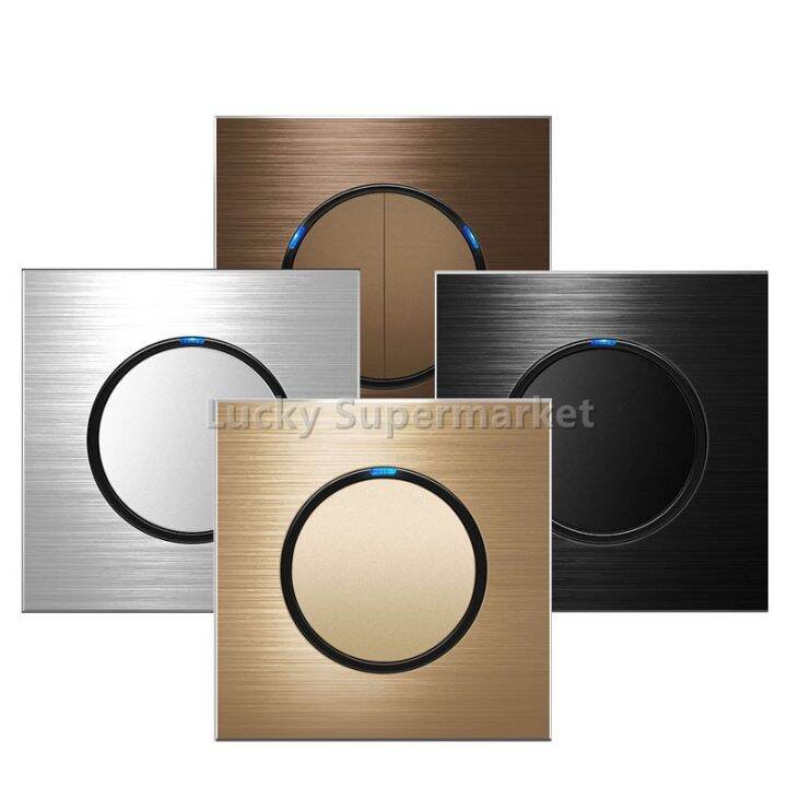 1 2 3 4 Gang Way Aluminum Panel Random Click Push Button Wall Light