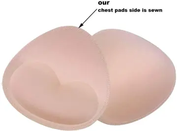 2pairs/Set (Apricot+Black) Bra Insert Pads For Sports Bras, Swimsuits, Push- Up Replacement Thick Cup Pads For Women