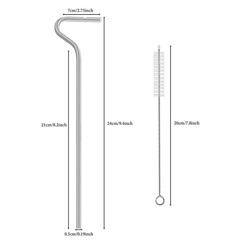 Metal Anti Wrinkle Straws, Reusable Stainless Steel Flute Straw