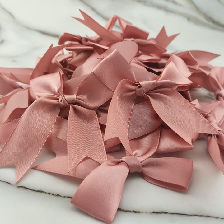 Women's Blush Pink Poly Satin Bow Tie