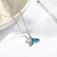 VENTFILLE 925 Silver Necklace for Women Girl Gift Blue Sea Whale Mermaid Tail Jewelry Dropship Wholesale