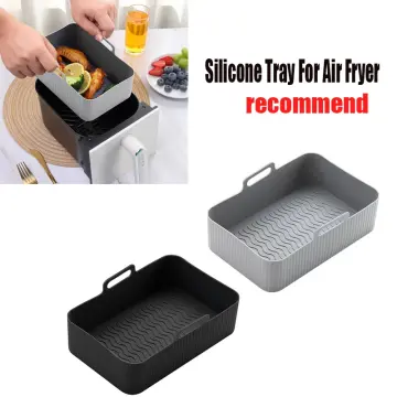 Airfryer Silicone Basket Square Silicone Tray Reusable Airfryer Liner Easy  Clean Pizza Plate Grill Pan Mat Air Fryer Accessories