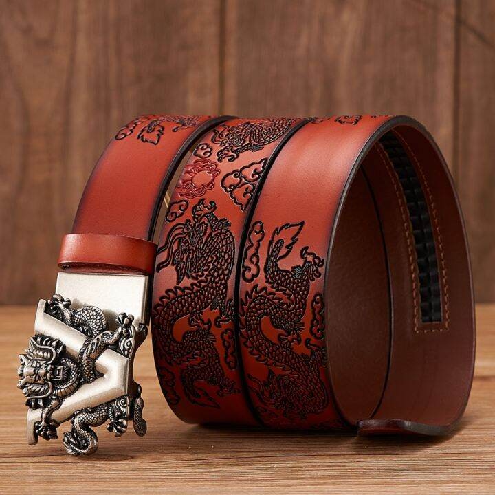 new-male-china-dragon-belt-cowskin-genuine-leather-belt-for-men-carving-dragon-pattern-automatic-buckle-belt-strap-for-jeans