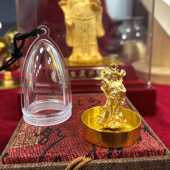 ht-ดีไซน์ดั้งเดิมทำด้วยมือ24kgold-รูปปั้นกวนพระพุทธรูปจี้ชายและหญิงนำโชคเครื่องราง-gawu-จี้เงินรูปหยินหยางเพื่อดึงดูดความมั่งคั่งและสมบัติ