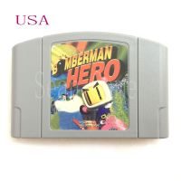 High USA NTSC Quality Customer Cartridge Hero Bomberman Card for 64 Bit Video Game Console