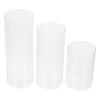 3pcs Glass Candleholder Clear Candle Holder Desktop Candle Container Decor