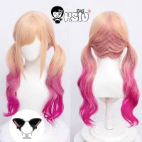 Kitagawa Marin Cat Girls Cosplay Wig My Dress-Up Darling Cosplay HSIU Light Gold Gradient Rose Red Double Ponytail Long Hair