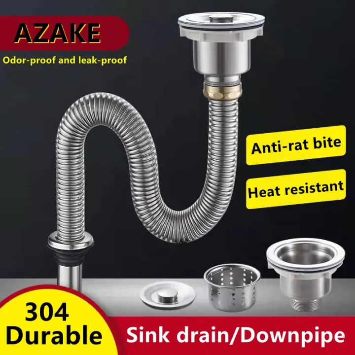 lavatory wash basin SUS304 kitchen sink downpipe lengthened stainless