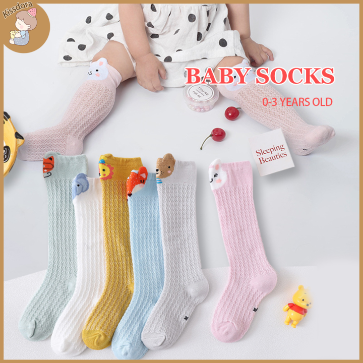 Kissdora baby knee high socks animal print baby long socks Lazada PH