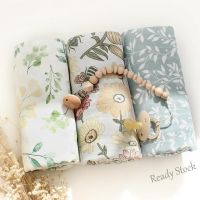 【hot sale】 ♛ C10 70 Bamboo 30 Cotton Pomegranate Flowers Print Baby Muslin Swaddle Blanket Soft New Born Receiving Wrap