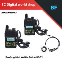 Htc2 PCS อย่างเป็นทางการ Baofeng Mini Walkie Talkie UHF 400-470MHz Ham BF-T1 700tvl1 W 20CH FM วิทยุสองทางพร้อมหูฟังและสายการเขียนโปรแกรม