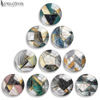 10mm 12mm 20mm 25mm 30mm 40mm 803 Geometric Lines Mix Round Glass Cabochon Jewelry Finding 18mm Snap Button Charm Bracelet